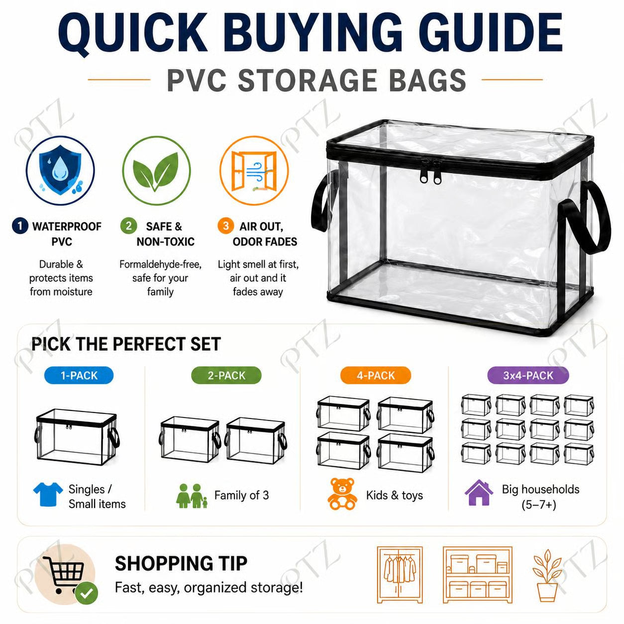 ⏰🔥LIMITED TIME 50% OFF! 🏠 📦Portable Large Heavy-Duty Thick Plastic Clear Storage Box with Hinged Lid | Home, Travel & Camping